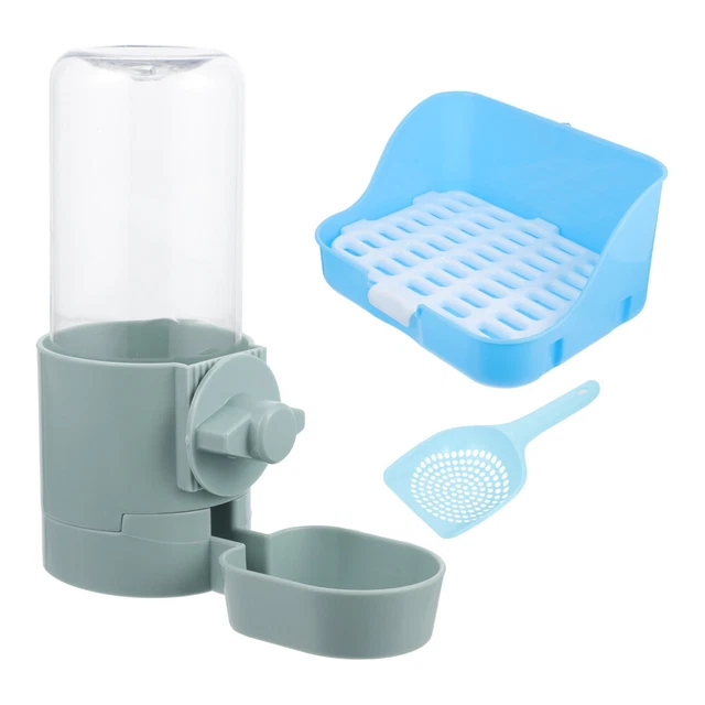 Botella de agua para conejos caja de basura