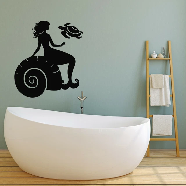 Vinyl Wall Decal Bathroom Mermaid Fantasy Marine Sea Shell Stickers (g4427)