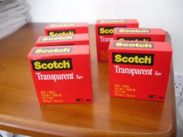 Scotch Transparent Tape 3/4" x 1000" 1" Core Clear 6/Packs 600K12