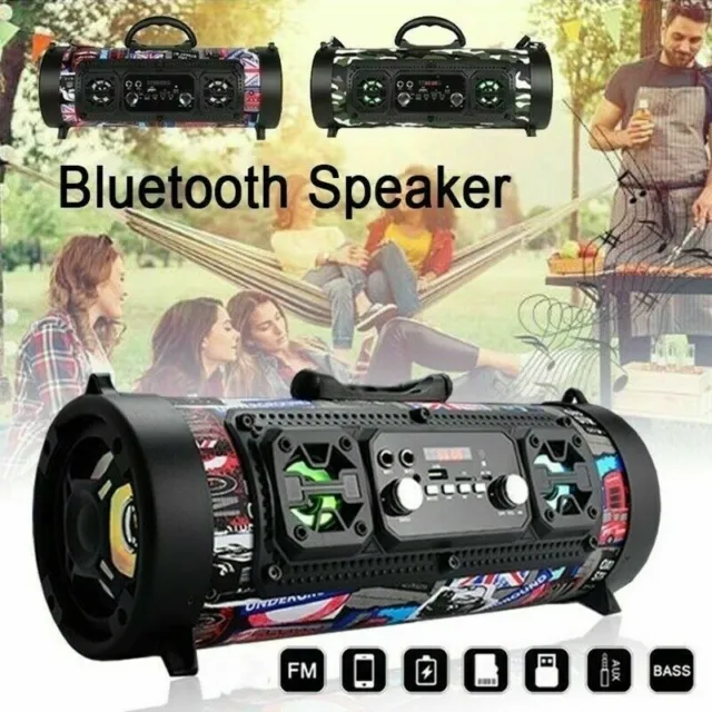 New Portable Wireless LED Bluetooth Speaker, Stereo Speaker, Bass Subwoofer UK