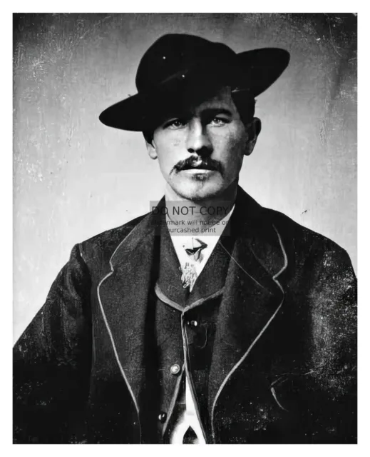 Wyatt Earp Wildwest Lawman Sherrif Gunslinger Portrait 8X10 B&W Photo