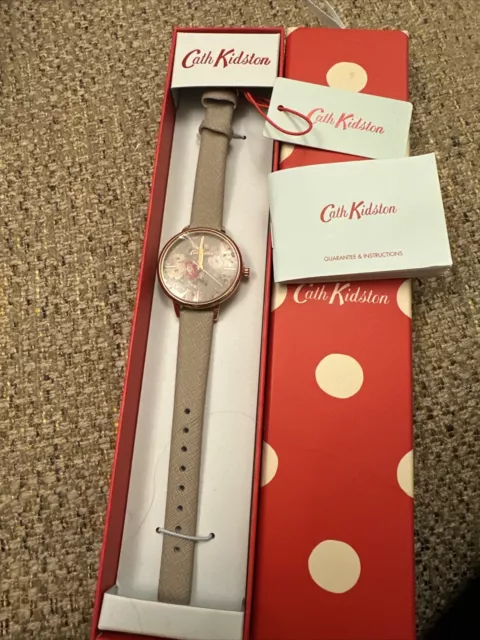 CATH KIDSTON LADIES WATCH BRAND NEW IN BOX !Floral Dial Leather Strap Rrp £75