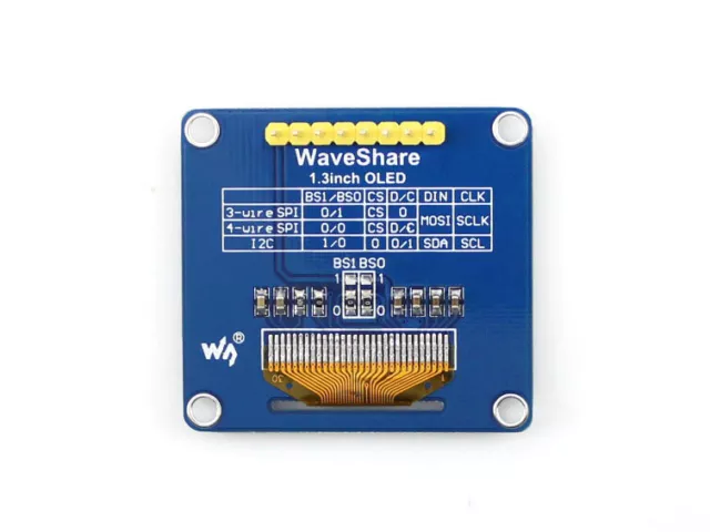 Waveshare 1.3 inch 128x64 OLED SPI I2C Interfaces vertical pinheader SH1106 2