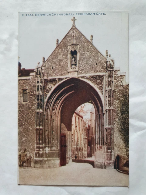 Norwich Cathedral, Erpingham Gate - Unposted Photochrom Postcard
