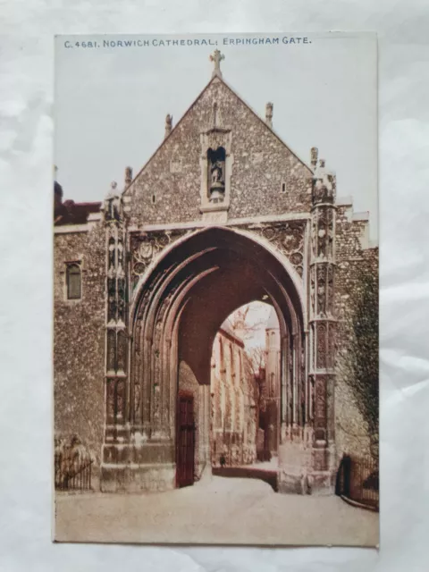Norwich Cathedral, Erpingham Gate - unveröffentlichte photochrome Postkarte