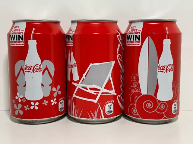 COCA COLA COKE CANS; COMPLETE 'GREAT SUMMER PRIZES' 3 CAN SET BeNeLux, 2011