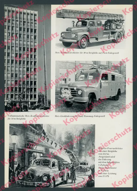 Feuerwehr Fahrzeuge Mercedes-Benz Carl Metz Drehkran Hanomag Magirus Rettung ´56 2