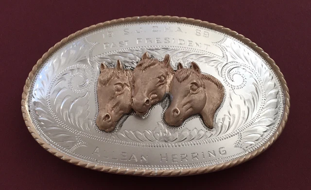 Rare Antique Sterling Silver Irvine Jachens 1969 SJCHA President’s Belt Buckle