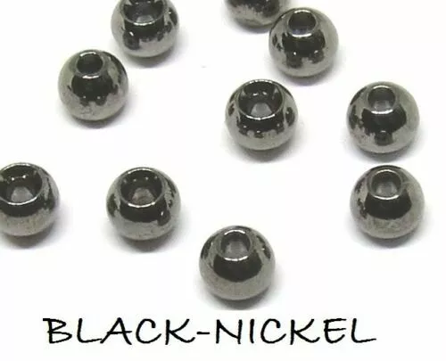 Black Nickel Brass Fly Tying Beads [1.5mm-4.8mm] 1/16"-3/16"