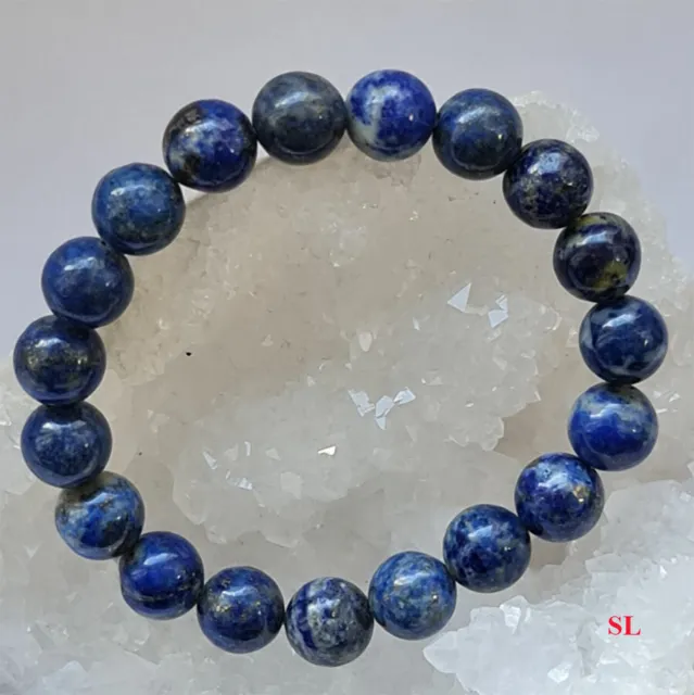 Bracelet en lapiz lazuli pierre minéral, perle 10 mm,  LITHO-REIKI gemstone