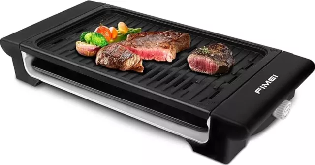 Electric Grill, Electric Smokeless Barbecue Grill with 6 Gear Temperature FIMEI