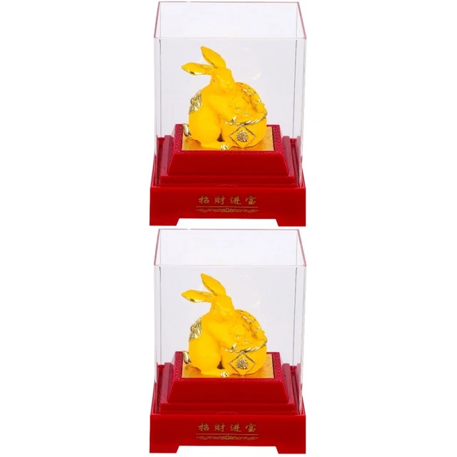 2 Pieces Statues De Lapin Table Centre Décor Poupée Décorer