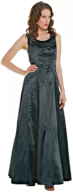 Abendkleid lang Festkleid Abi-Ballkleid A-Line schwarz Satin Gr.38 M NEU €229,-