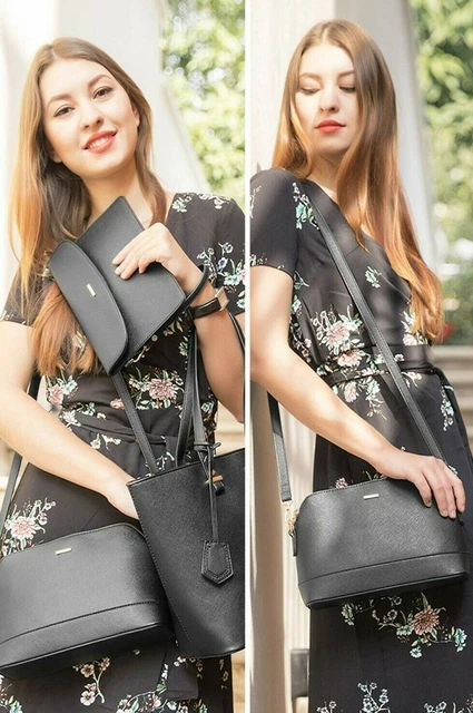 Set con borsa a tracolla nera e pochette nera in ecopelle Lovevook