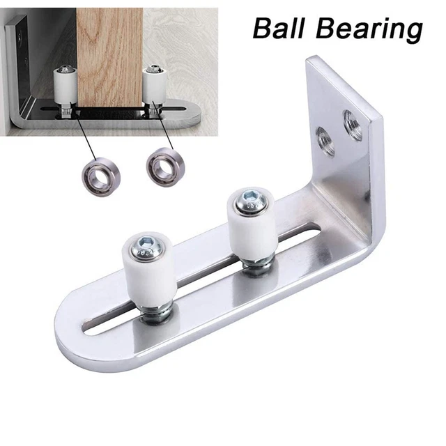 1 Set Sliding Barn Door Floor/Guide Stay Roller Adjustable Wall Hardware
