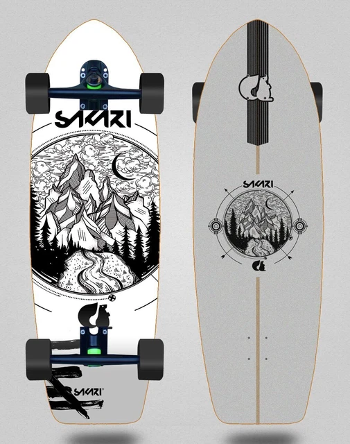 Sakari Cruiser Skateboard Sakari Trucks 180 mm Mountain Big White 30 Fat Tail