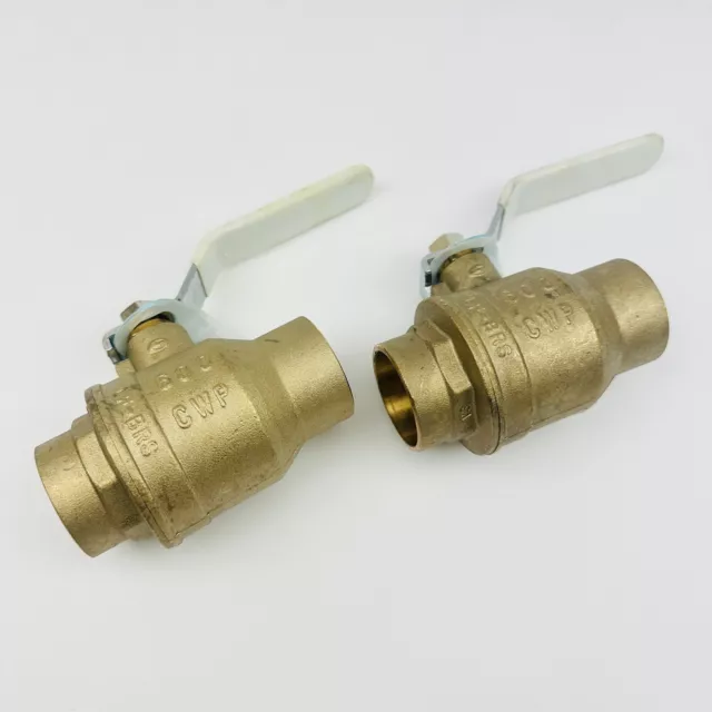 Lot Of 2 Apollo 1-1/4" Lead Free Brass Swt X Swt Ball Valve #94Alf-206-01A