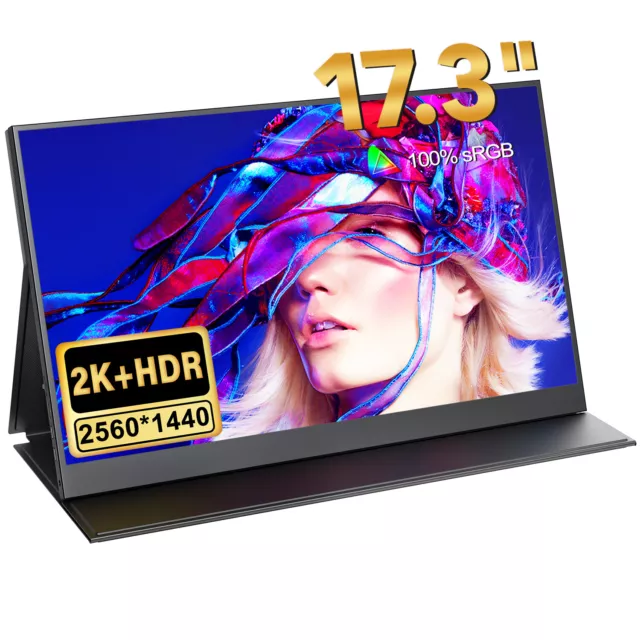 UPERFECT 2K 17.3" USB C Monitor Tragbarer Monitor IPS Portabler Mobiler Monitor