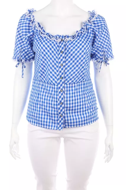 Camicia tradizionale Almenrausch a quadretti D 48 indaco bianco