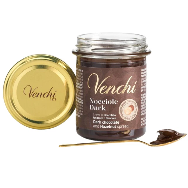 Crema Spalmabile Venchi Nocciole Dark Cioccolato Fondente 200 g Senza Glutine