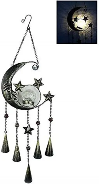 Comfy Hour Spring Is Here Collection Metal Art Decorative Moon-Face Star Solar