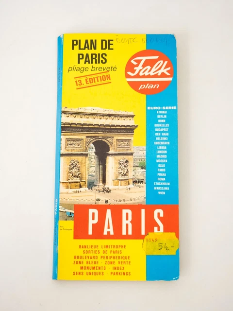FALK-PLAN STADTPLAN PARIS - 13. Auflage - 1979 Faltkarte Falk Euro ...