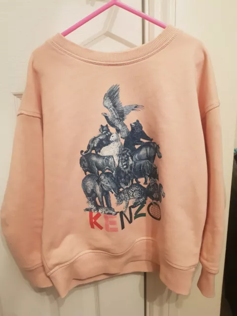 Girls Pink Kenzo Sweatshirt Age 8 Excellent Condition