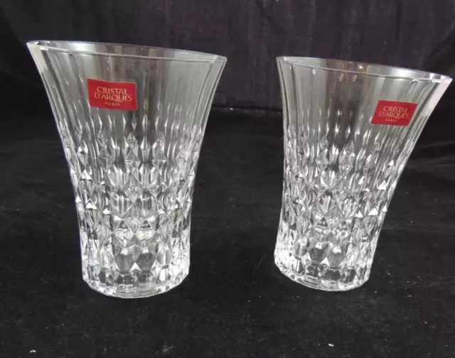 Cristal D'Arques-Durand Lady Diamond Highball Glasses Set of 2 - 5" tall