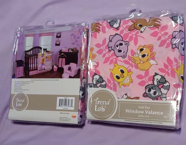 2 NWT LOLA FOX WINDOW VALANCE   pink