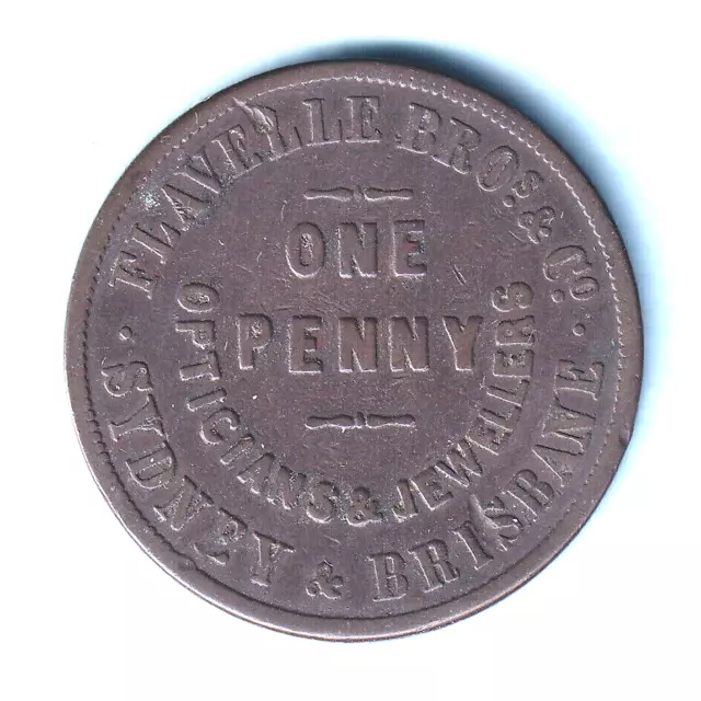 Australia Token.  Flavelle 1d.. Sydney & Brisbane.. With Trade..