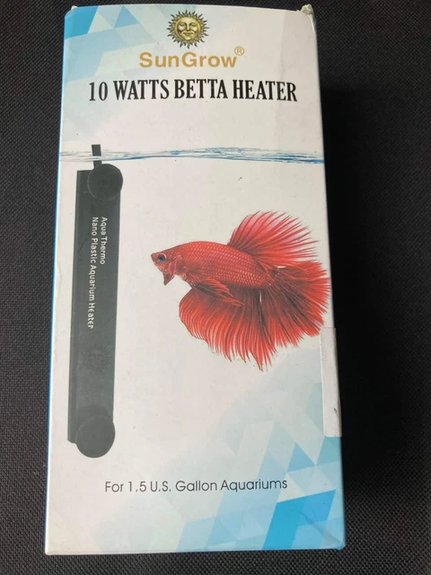 SunGrow Betta Fish & Turtle Aquarium Tank Water Heater, 10-watt