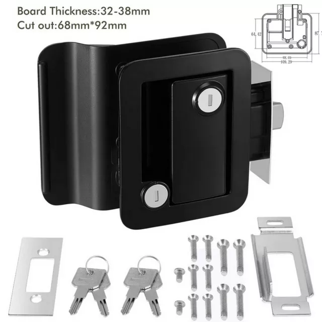 RV Paddle Entry Door Lock Latch Handle Knob Deadbolt Camper Trailer + Latch Key