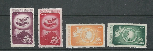 China Prc 1952 Peace Conference (Scott 167-170) Vf Mnh