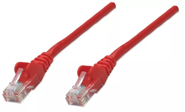 Intellinet Network Patch Cable, Cat5e, 2m, Red, CCA, U/UTP, PVC, RJ45, Gold Plat