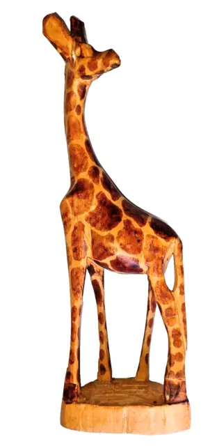 Wooden Giraffe 12" Tall Figurine Statue Sculpture Freestanding Decor Free Ship