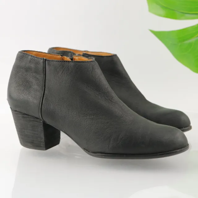 Lucky Brand Women's Tolache Boot Size 8.5 MId Block Heel Black Leather Shoe