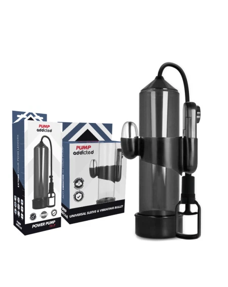 Pump Addicted Bomba Erección Rx7 Negro Con Vibrador
