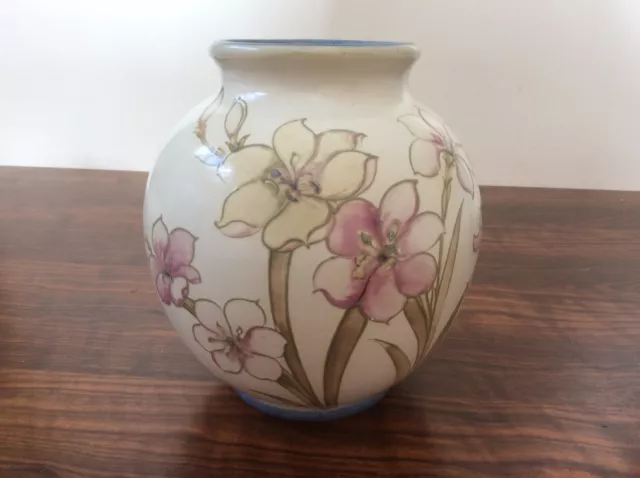 Very, Very Rare Moorcroft  Signed Early Freesia Design Large Bulbous Vase In Vgc