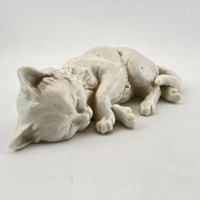 Nymphenburg Sleeping Cat Figurine Porcelain Porzellan Katze Pigur Germany 3