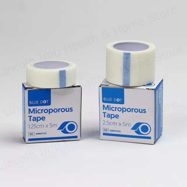 Microporous First Aid Medical Dressing Tape Size 1.25 & 2.5cm Low Allergy BOXED