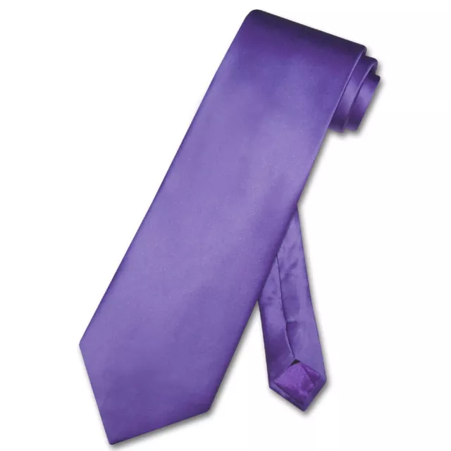 Biagio 100% SILK NeckTie Solid PURPLE Indigo Color Mens Neck Tie