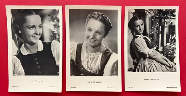 3 x Schauspieler Foto AK um 1935 HANSI KNOTECK   ( 125768