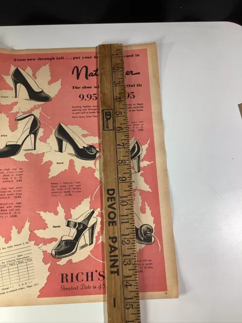 ATLANTA GA PRINT Ad 1948 AJC Rich’s Women Fashion Shoes Naturalizer ...
