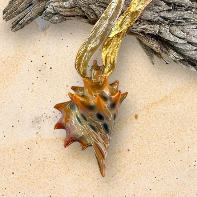 Lampwork Beads Boro Glass Conch Cone Sea Shell Focal Bead Pendant RC Art Glass