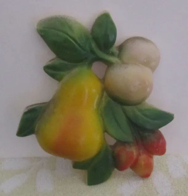 Vintage Original Favor Ware Chalkware Fruit Wall Hanging 1930'S-1940'S