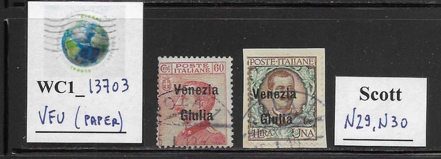 WC1_13703. ITALY. OCCUPATION. 1918 VENEZIA GIULIA stamps. Scott N29,N30. Used