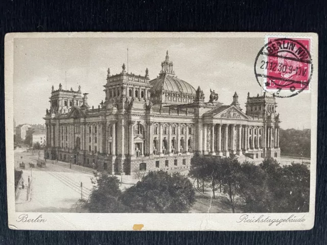 AK Berlin Reichstagsgebäude Reichstag Bundestag 1930 Gelaufen