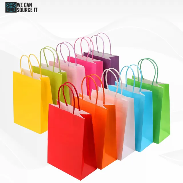Cheapest Luxury Party Bags Coloured Kraft Paper Gift Loot Bags With Handle Small 2