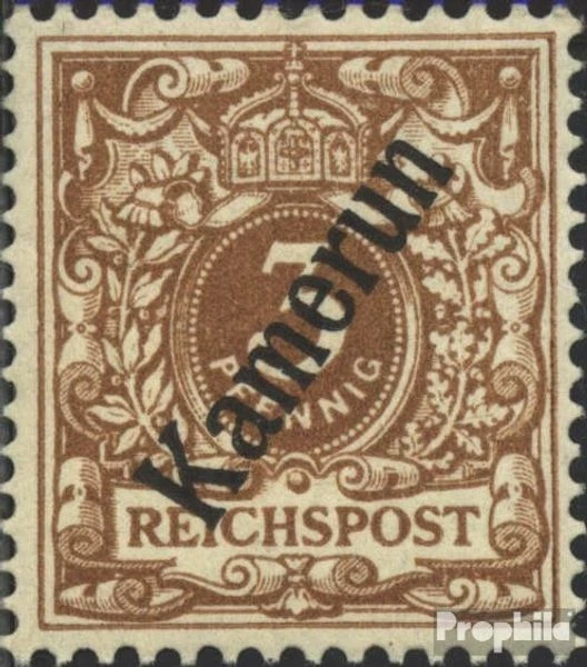 Kamerun (Dt. Kolonie) 1b geprüft mit Falz 1897 Aufdruckausgabe