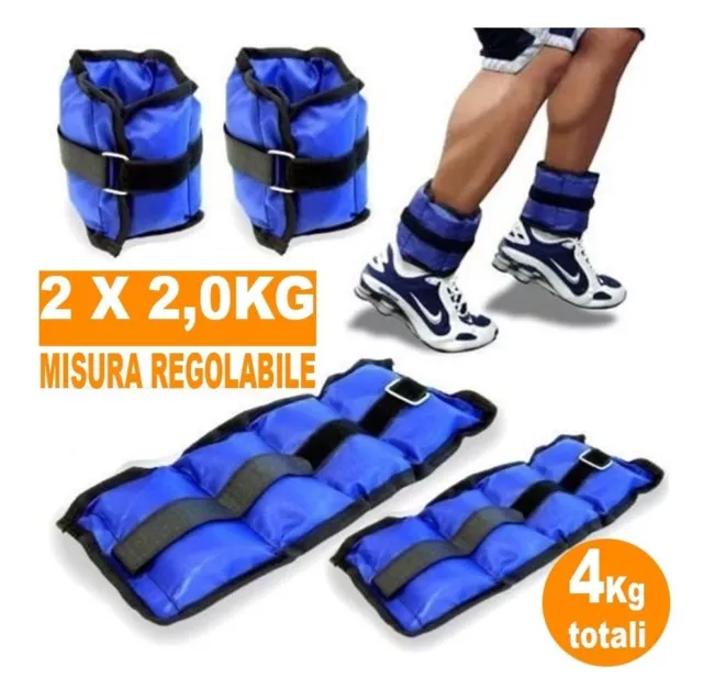 Coppia Pesi Caviglie Polsi Cavigliere Sport Arti Marziali Allenamento 4kg dfh